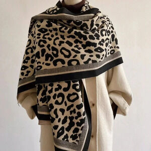 Multicolor Casual Women's Boho Double-Sided Leopard Print Jacquard Imitation Cas